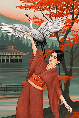 Red-crowned crane