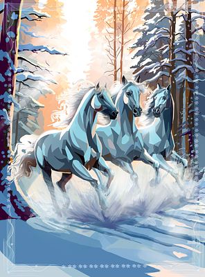 Three white horses