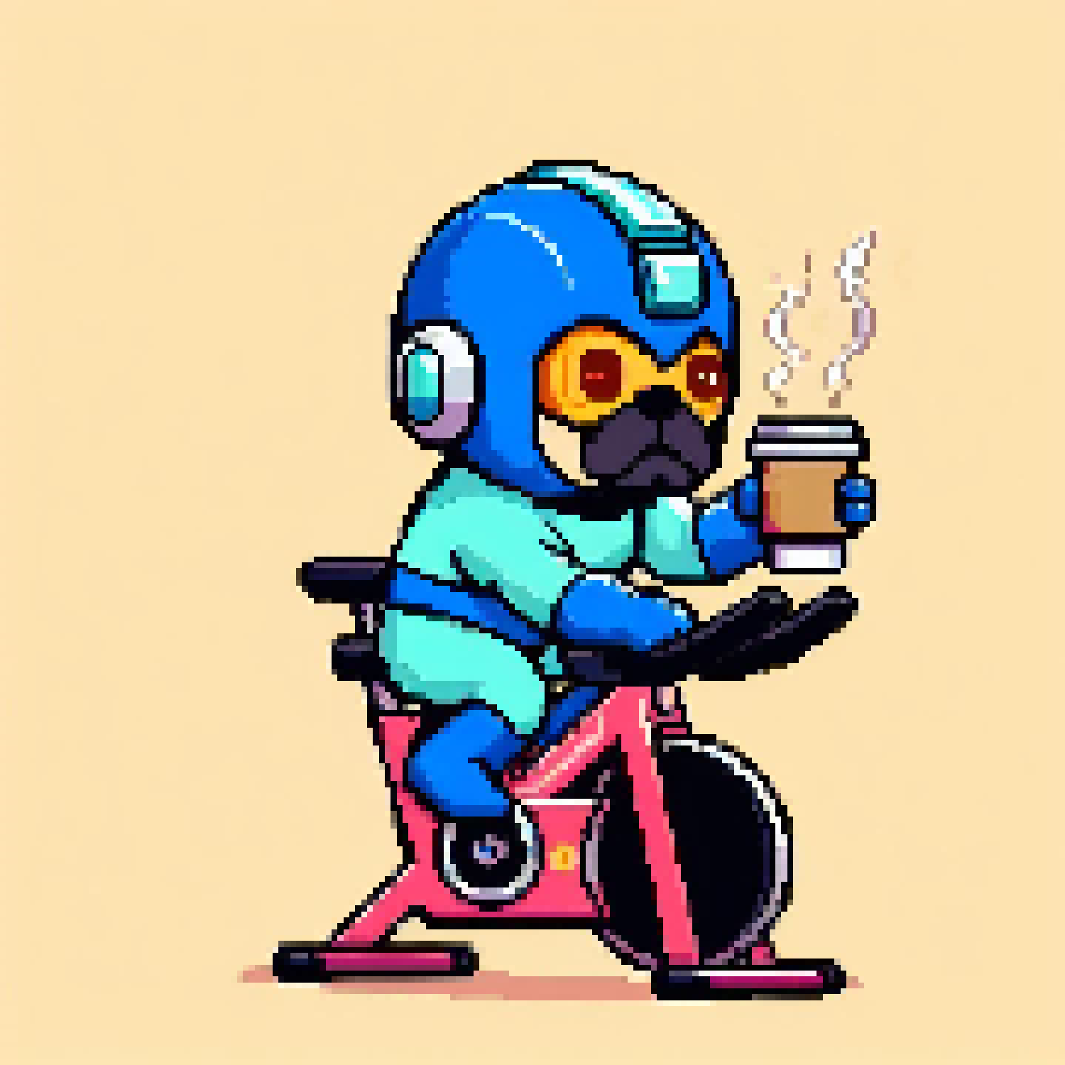 mega pug on bicicle