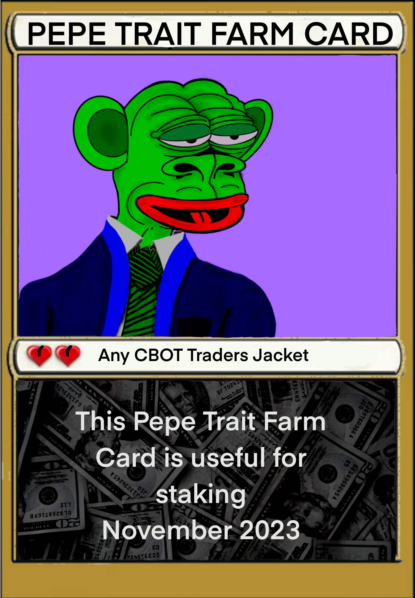 CBOT Jackets Pepe Farm Card
