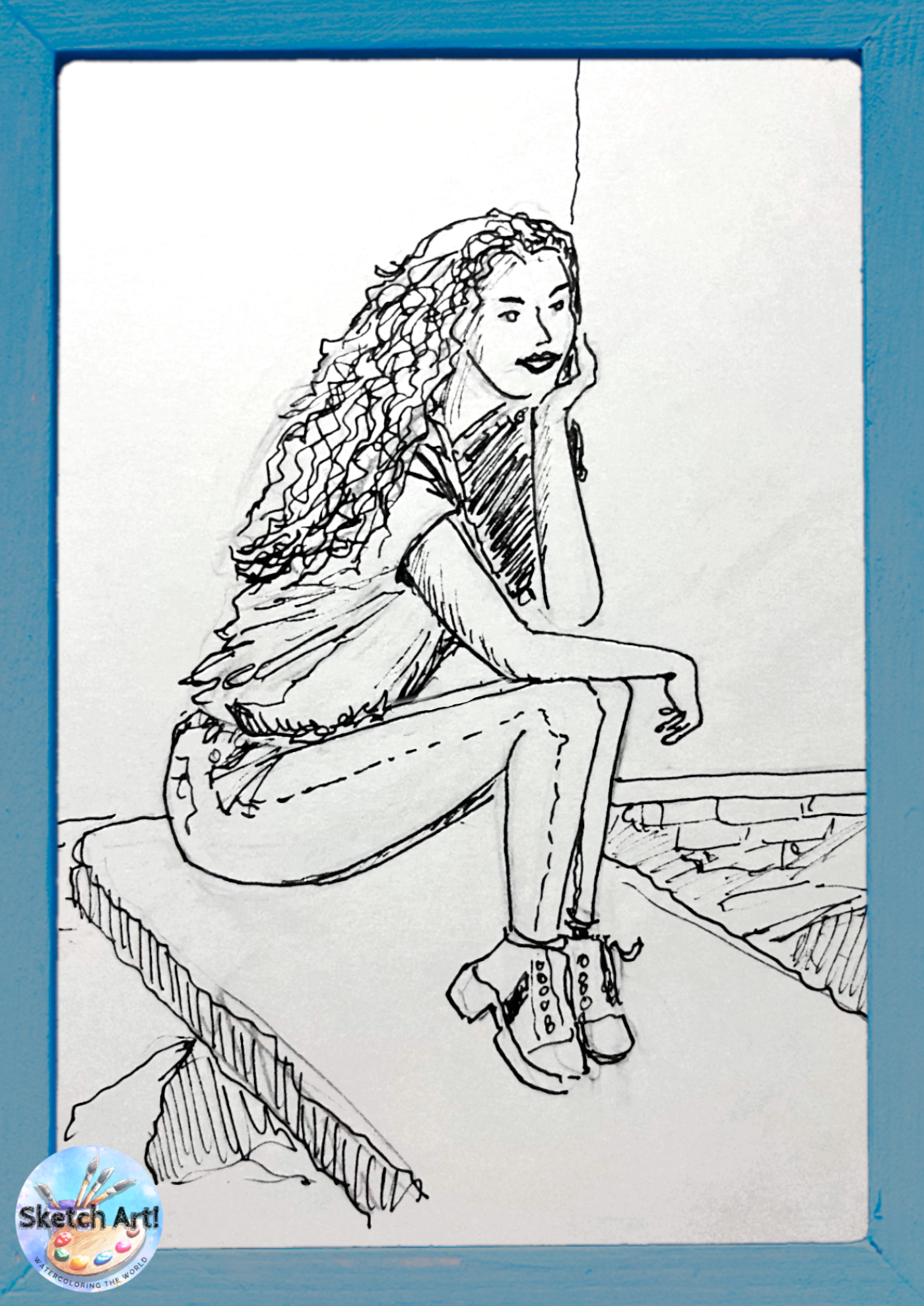 Sitting and waiting sketch
