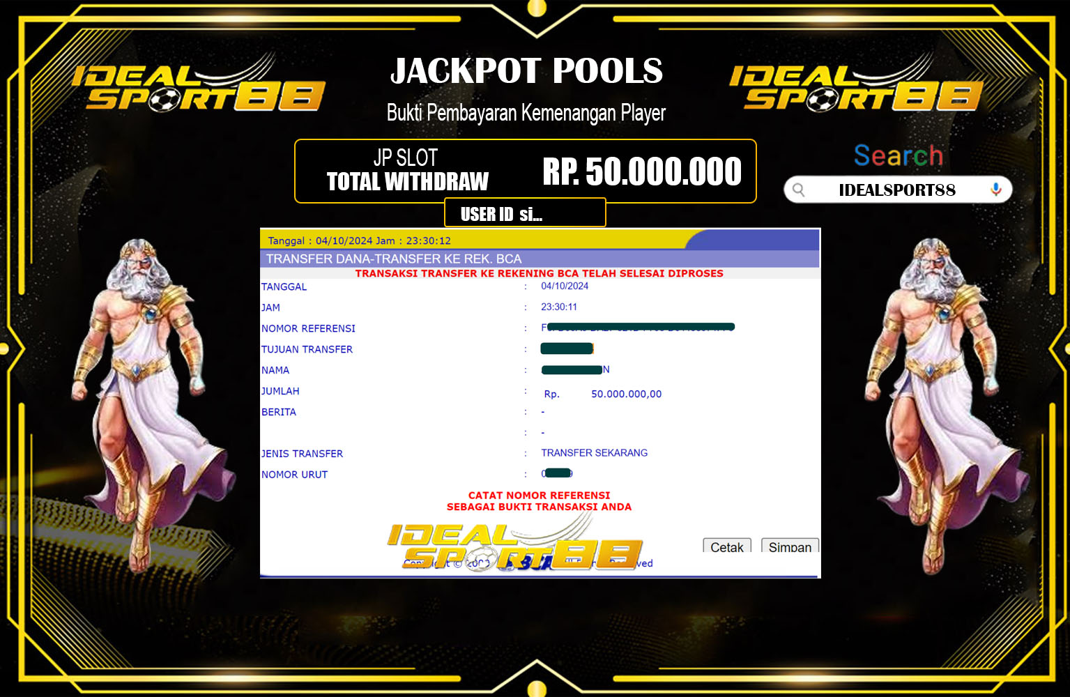 ??? IDEALSPORT88 JACKPOT Gates of Olympus 15.000 X Mania  Rp.50.000.000,- LUNAS ⏪⏪⏪