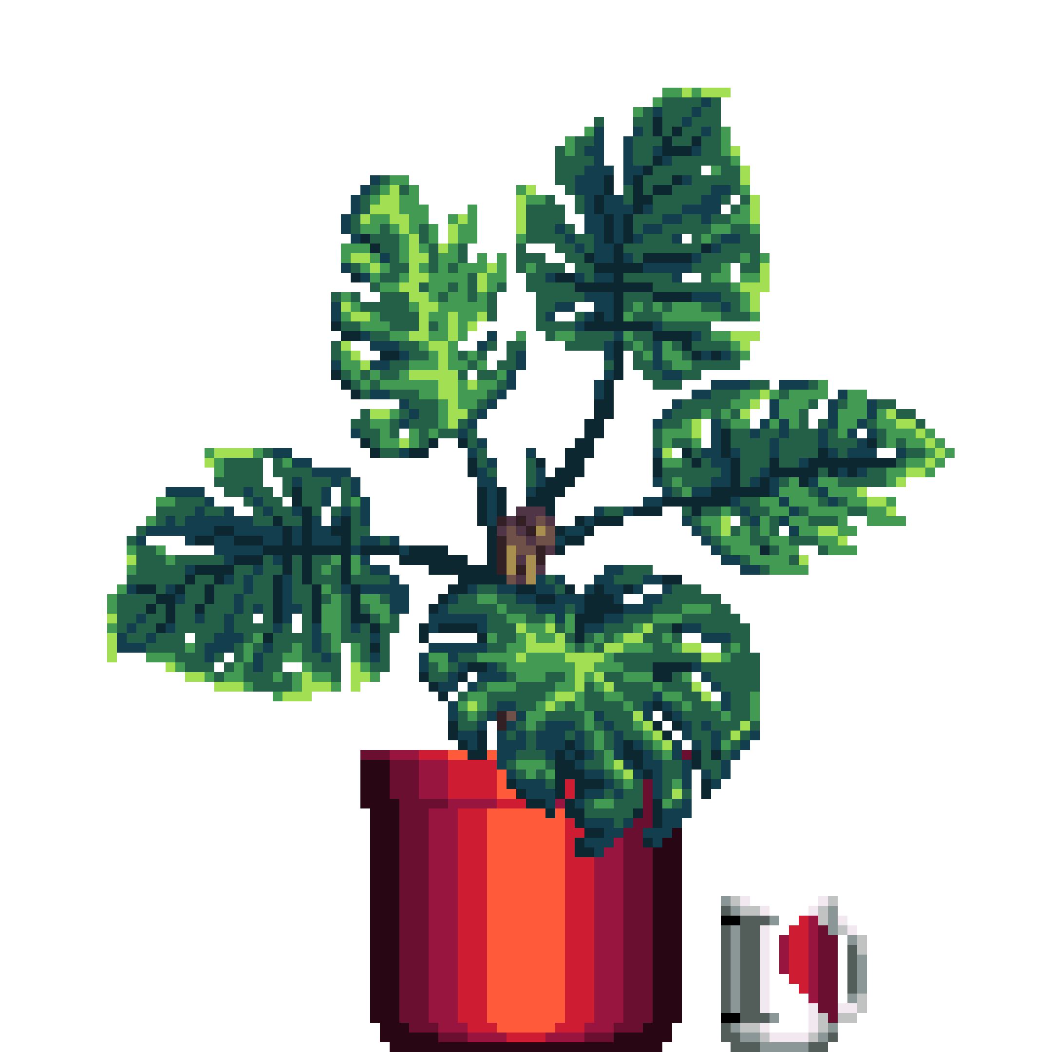 Monstera in Large Red pot with I Love NY Mug