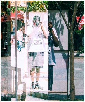 self portrait near big market