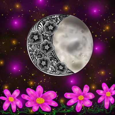 Bright lunar light shines/Luna by Anna Zubarev x David MoriARTy art