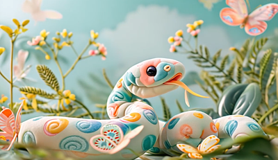 Cute plush snake toy