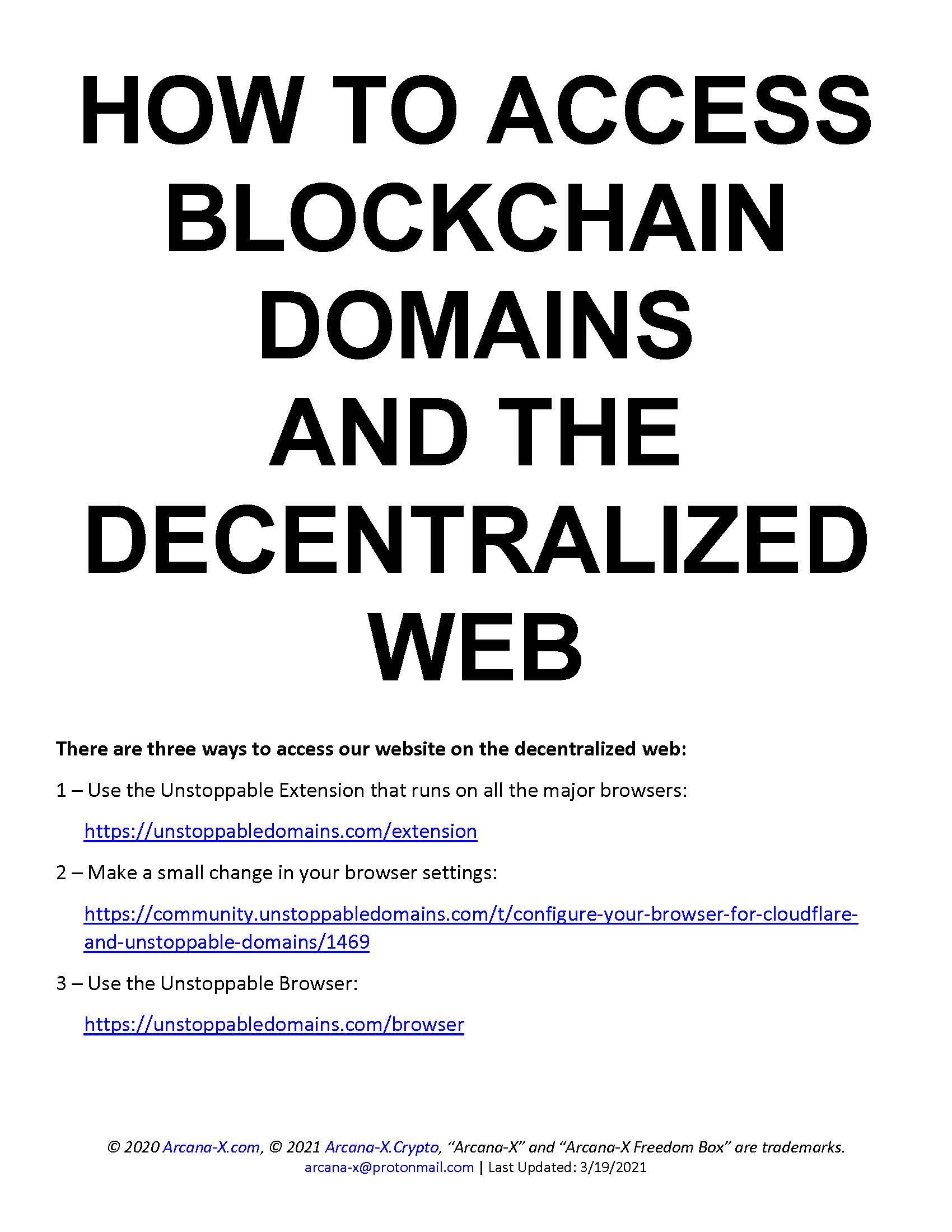 HOW TO ACCESS BLOCKCHAIN DOMAINS