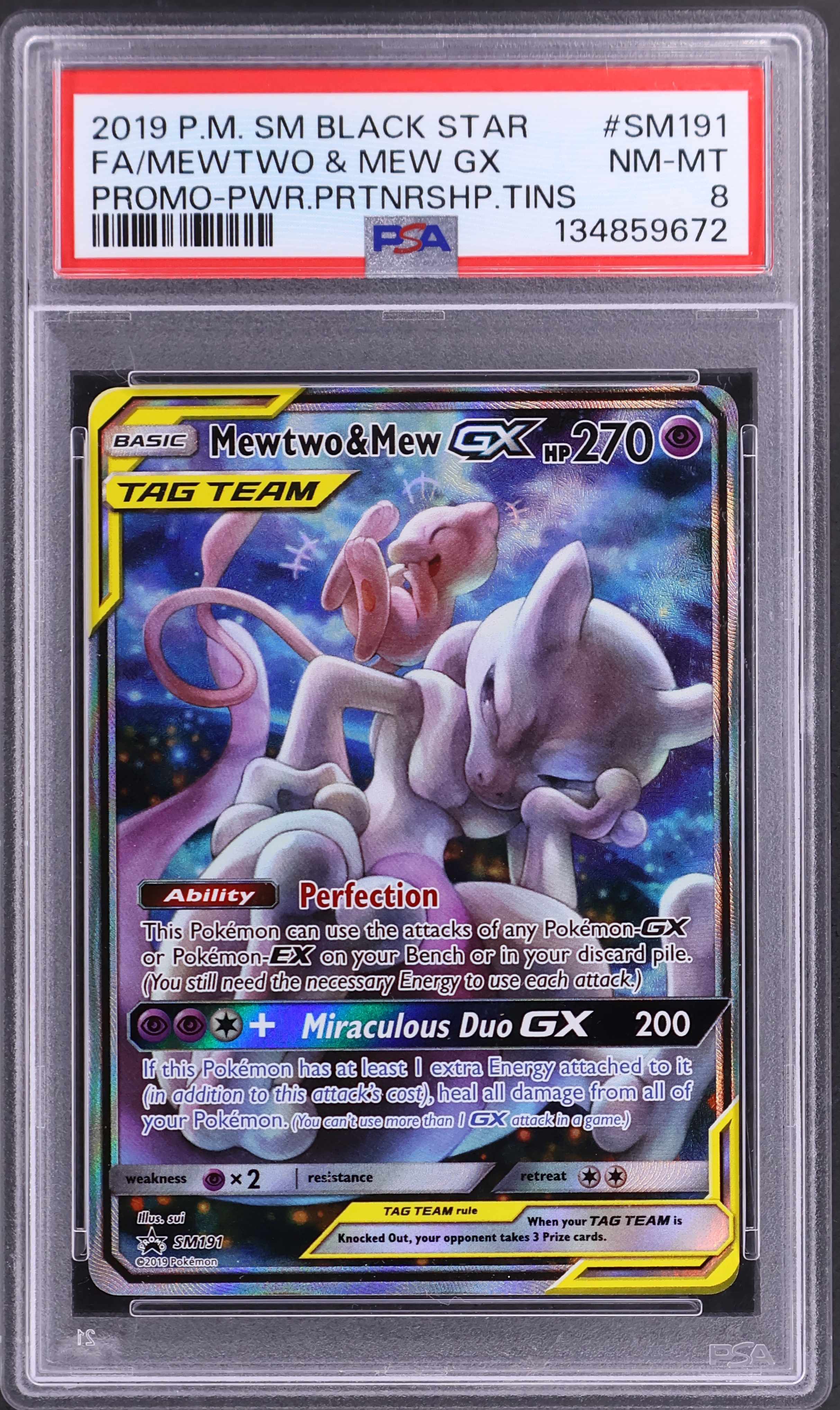 Full Art / Mewtwo & Mew Gx [Power Partnership Tins]