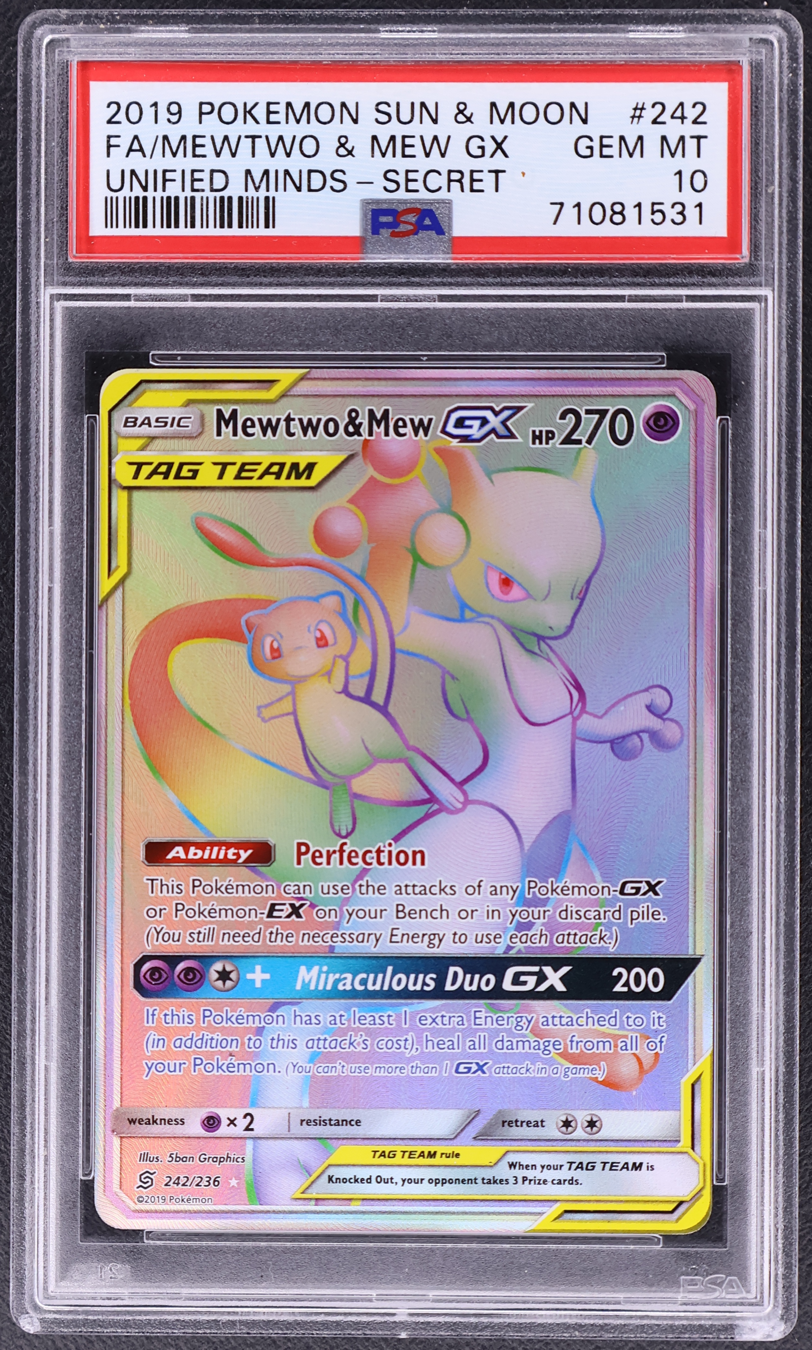 Full Art / Mewtwo & Mew Gx [Secret]