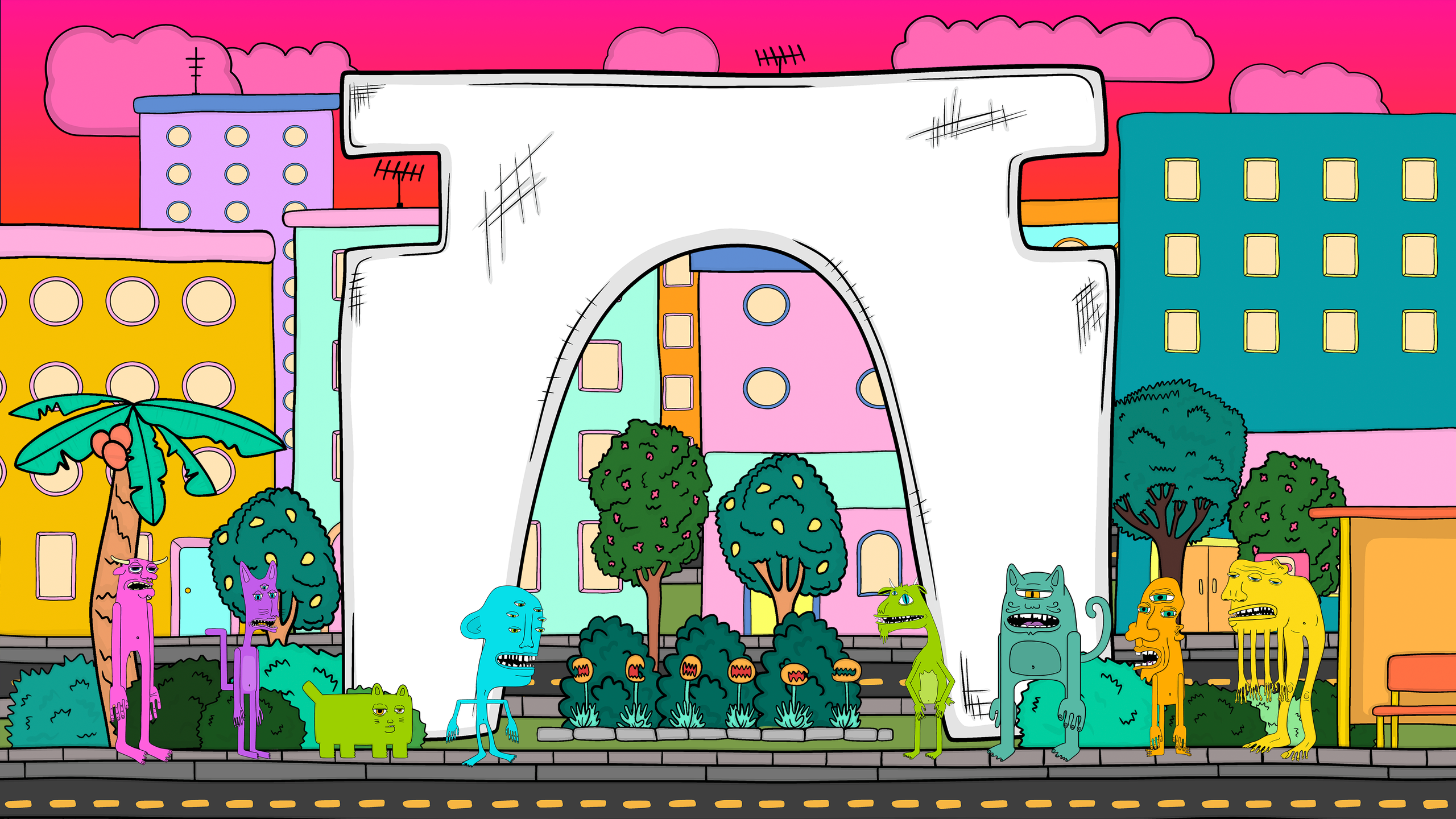 Bizarre About Farcaster - the Farcaster arch drawn into Bizarre City
