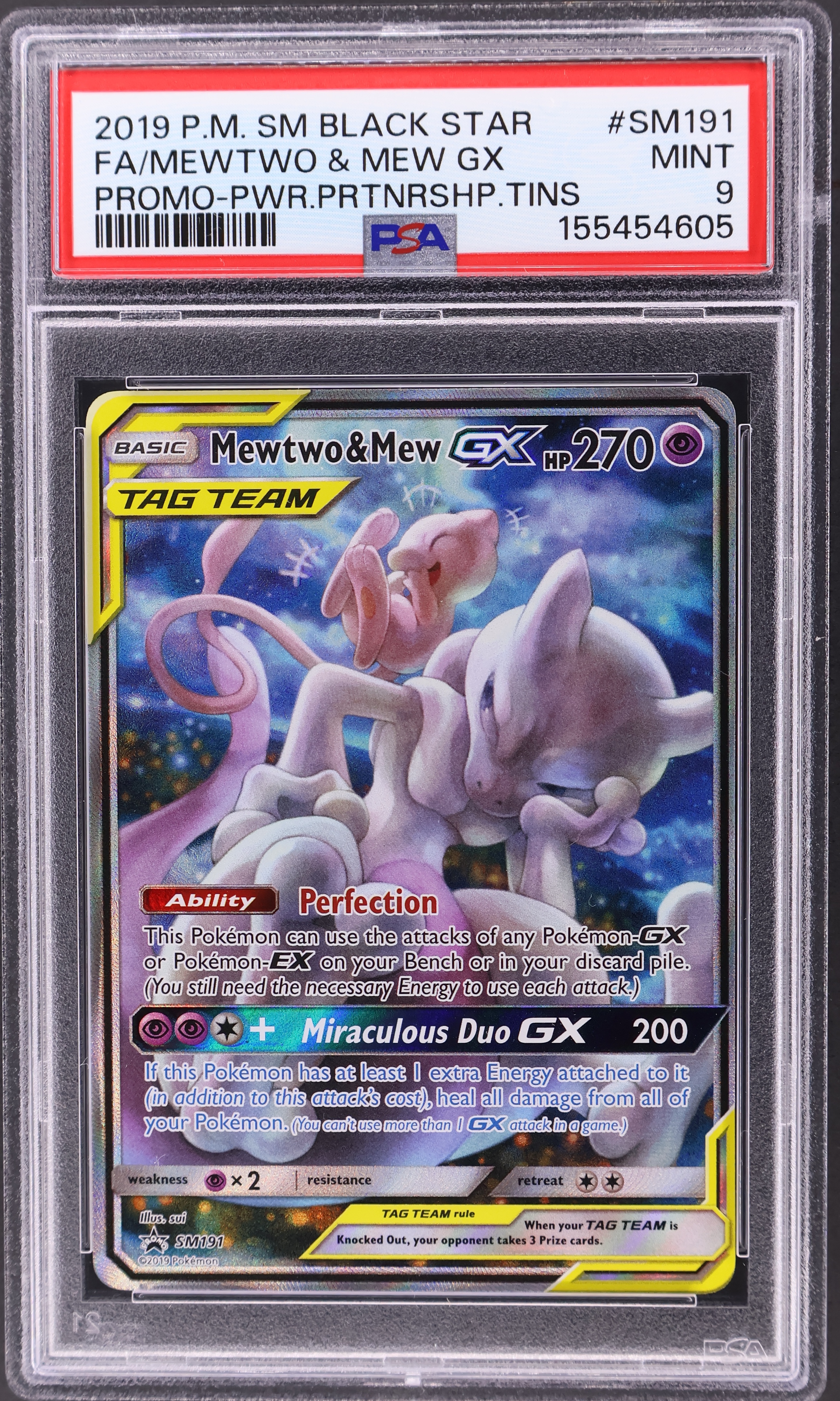 Full Art / Mewtwo & Mew Gx [Power Partnership Tins]
