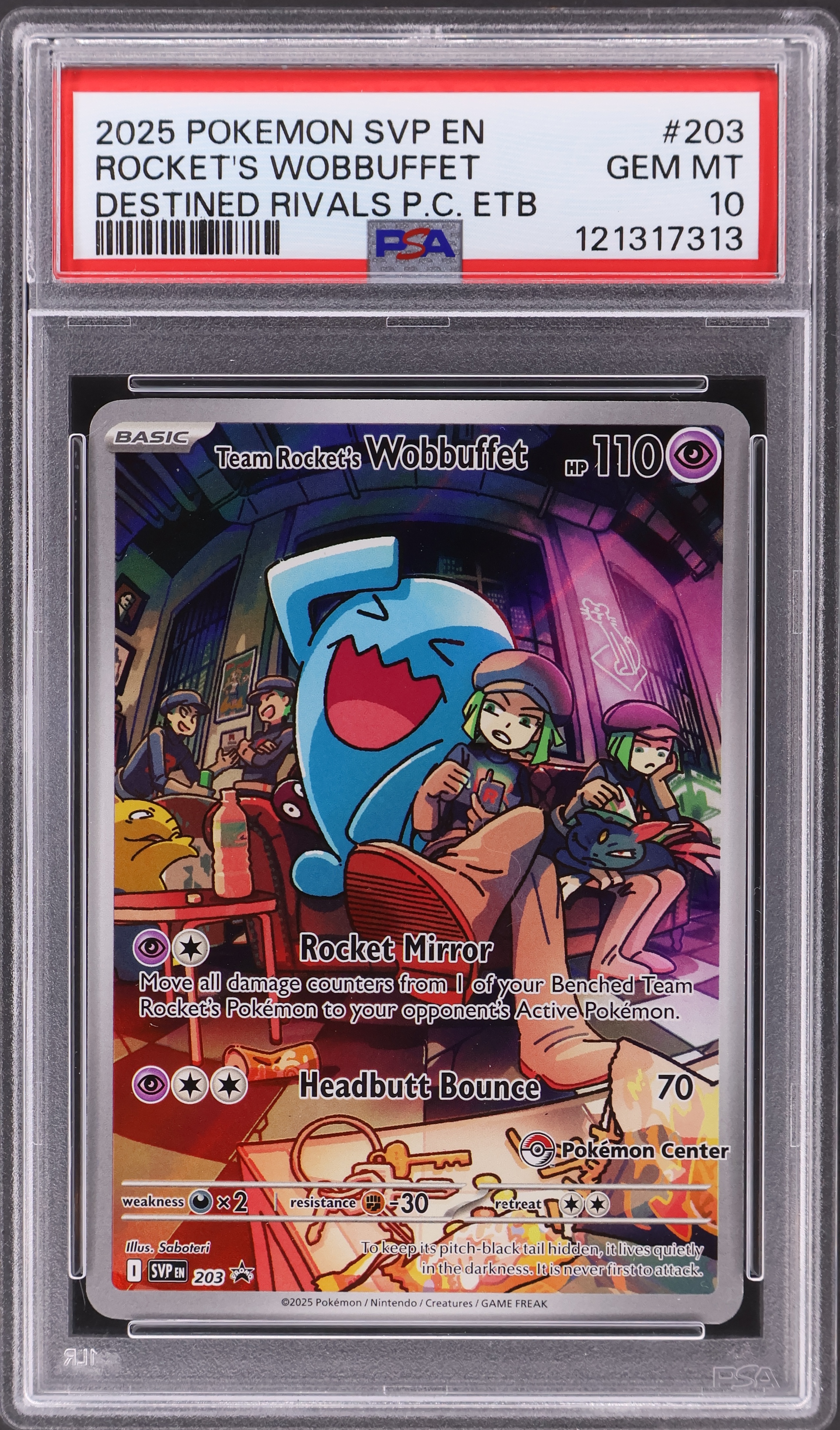 Team Rocket's Wobbuffet [Destined Rivals Pokemon Center Elite Trainer Box]
